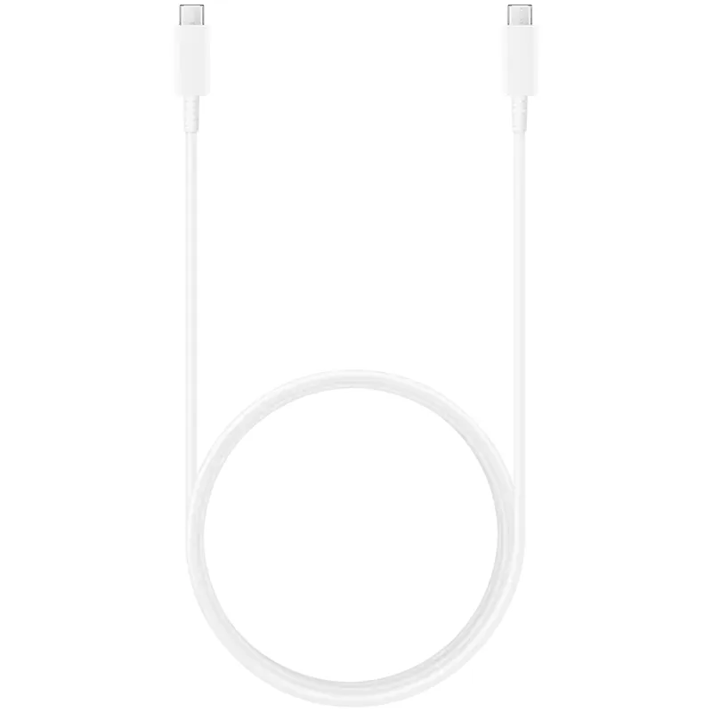 Samsung original data cable USB Type-C to USB Type-C (1.8m, 5A), super fast charging up to 45W, White