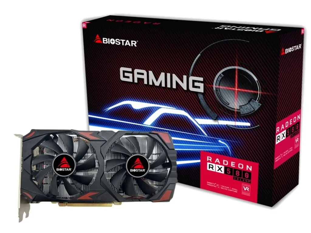 Gainward BIOSTAR VGA RX 580 8GB 8GB GDDR5, 256-bit 2048SP 1x DVI, 3x DP, 1xHDMI