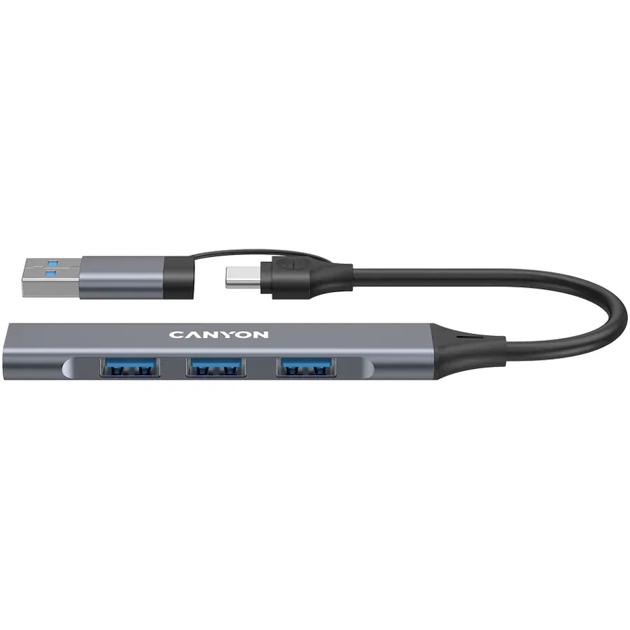 Canyon hub DS-02 4in1 USB-A/C Grey