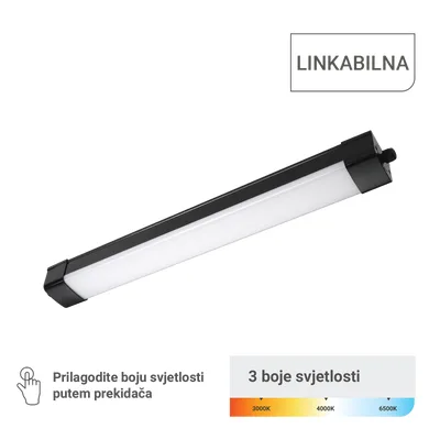 Green TECH LED vodotijesna svjetiljka linkabilna, 3CCT, 30W, IP65, crna