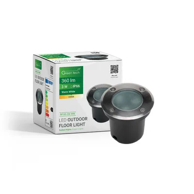 Green TECH LED podna ugradna svjetiljka 3W, 3000K, IP66