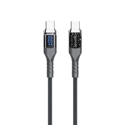 Gigatech C na C kabel XB810 1m 100W, s LED display-om, sivi