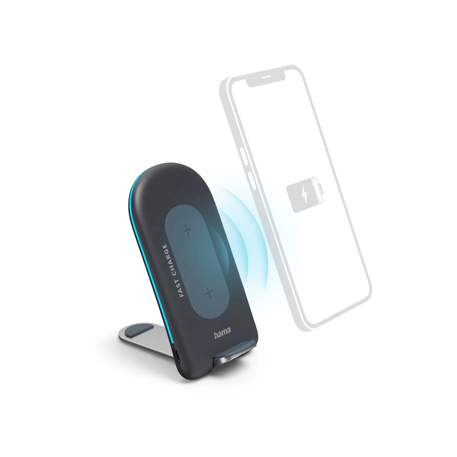 HAMA Wireless punjač set QI-FC15S, 15W, antracit