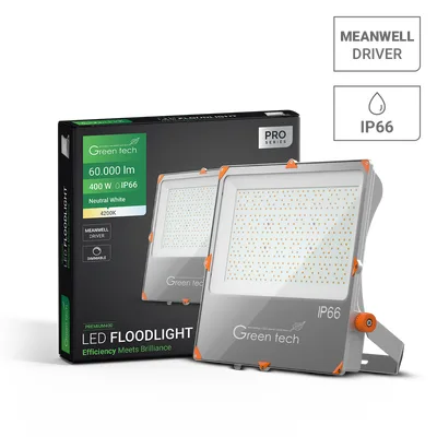 Green TECH Premium LED reflektor 400W, 150LM/W 4200K, IP66 Meanwell XLG