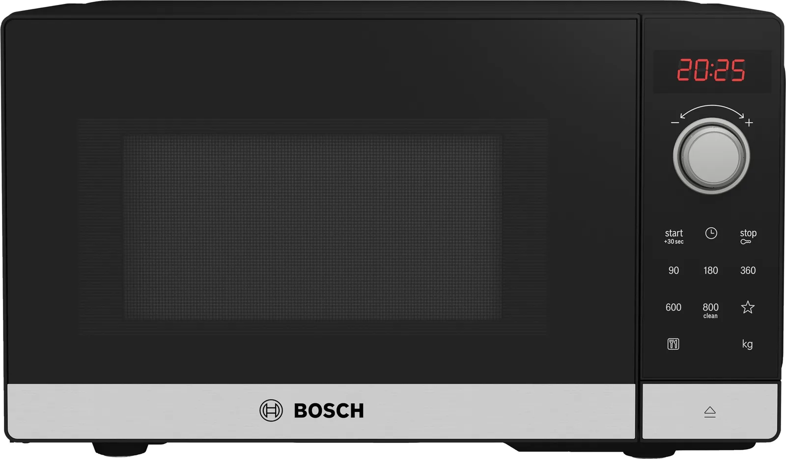 Bosch Samostojeća Mikrovalna Serie 2|, INOX, 800W, 20L, 5 postavki 90 W, 180W, 360 W, 60 800W