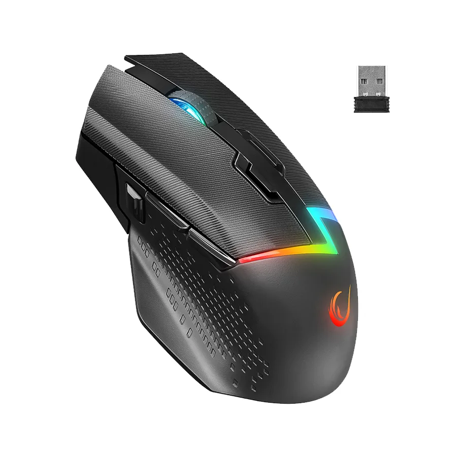 Miš gaming RAMPAGE DROP M3 V2 24000 DPI 3311 Sensor Black RGB Rechargeable Wireless 80 Million Huano Switch