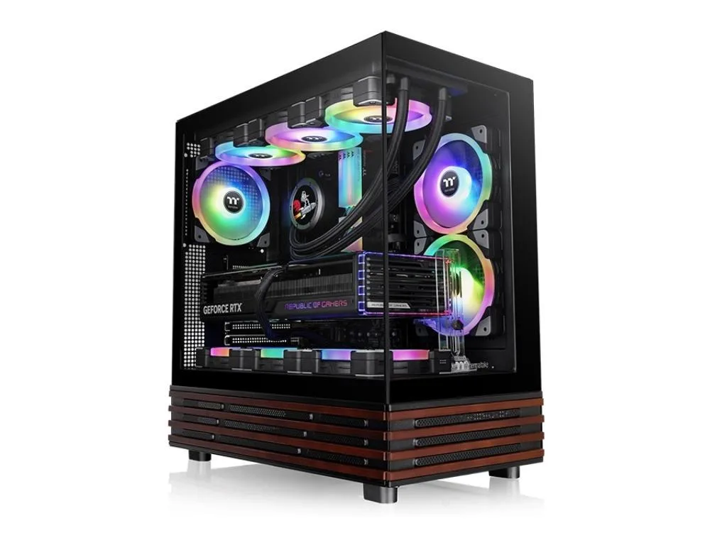 Thermaltake View 270 Plus WSARGB, Mid Tower, tempered glasswood, 3xARGB fans, VGA: 420mm