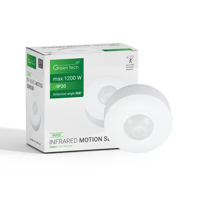 Green TECH Infracrveni nadgradni senzor pokreta IMS05, IP20, 360°