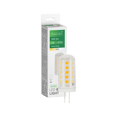 LED žarulja Green Tech 2W, 4000K, G4, Flux: 200 lm, IP20, San`an chip