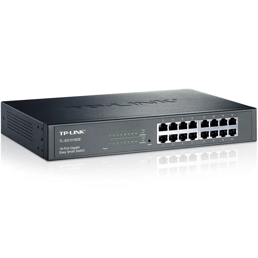 TP-Link 16-Port Gigabit Easy Smart Switch, 16 10/100/1000Mbps RJ45 ports, MTU/Port/Tag-based VLAN, QoS