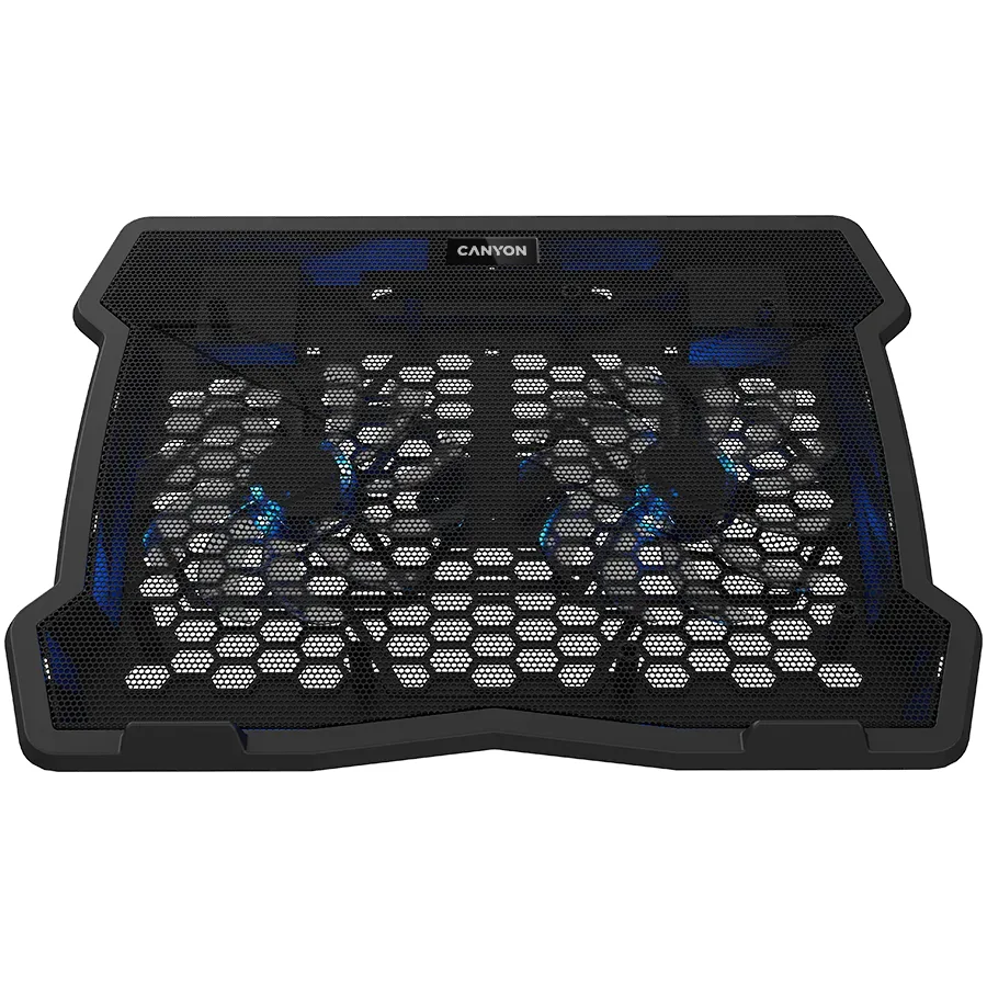 Canyon NS03, Cooling stand dual-fan with 2x2.0 USB hub, support up to 10”-15.6” laptop, ABS plastic and iron