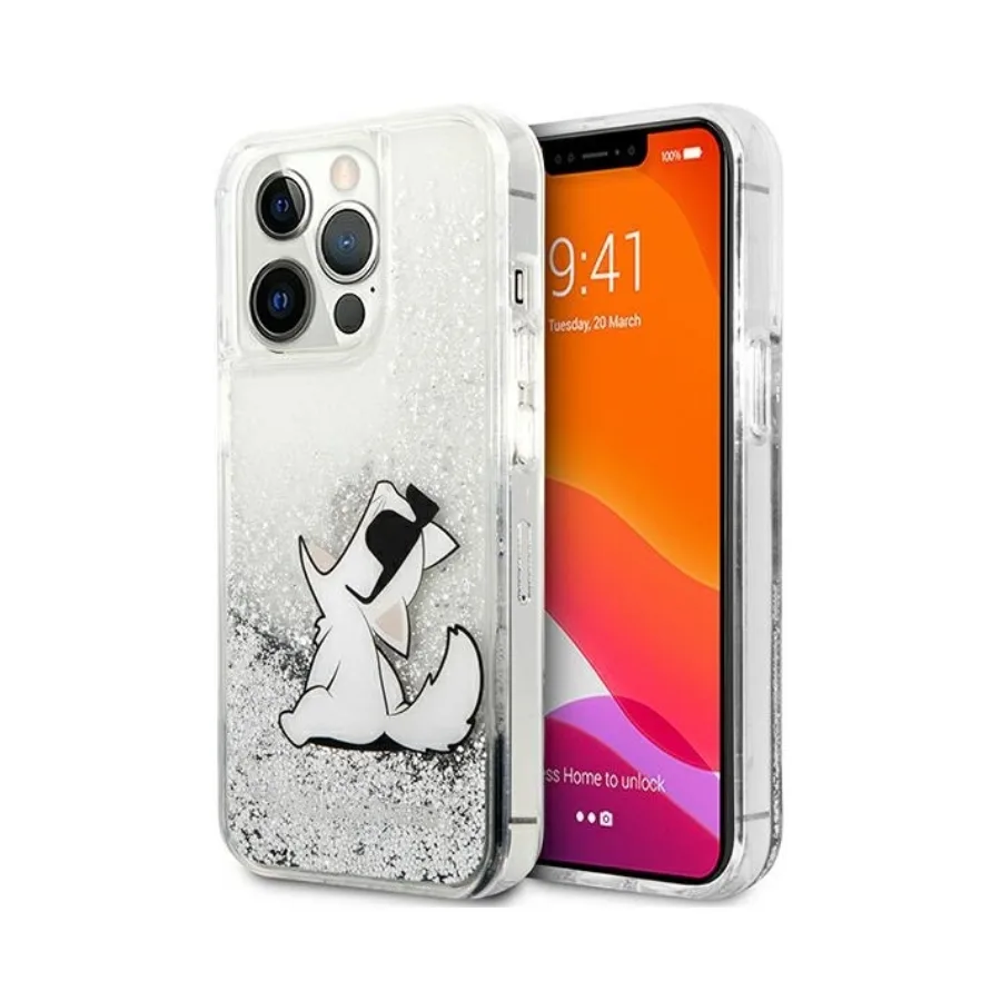 Apple ORIGINALNA FUTROLA KARL LAGERFELD SA TEKUĆIM SJAJEM CHOUPETTE FUN HARDCASE KLHCP13LGCFS ZA IPHONE 13/13