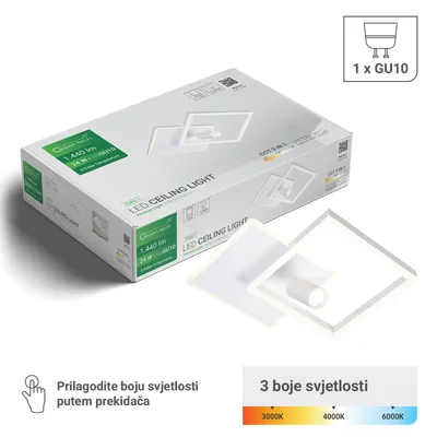 Green TECH Stropna dekorativna svjetiljka 24W, 3CCT + 1 x SPOT GU10