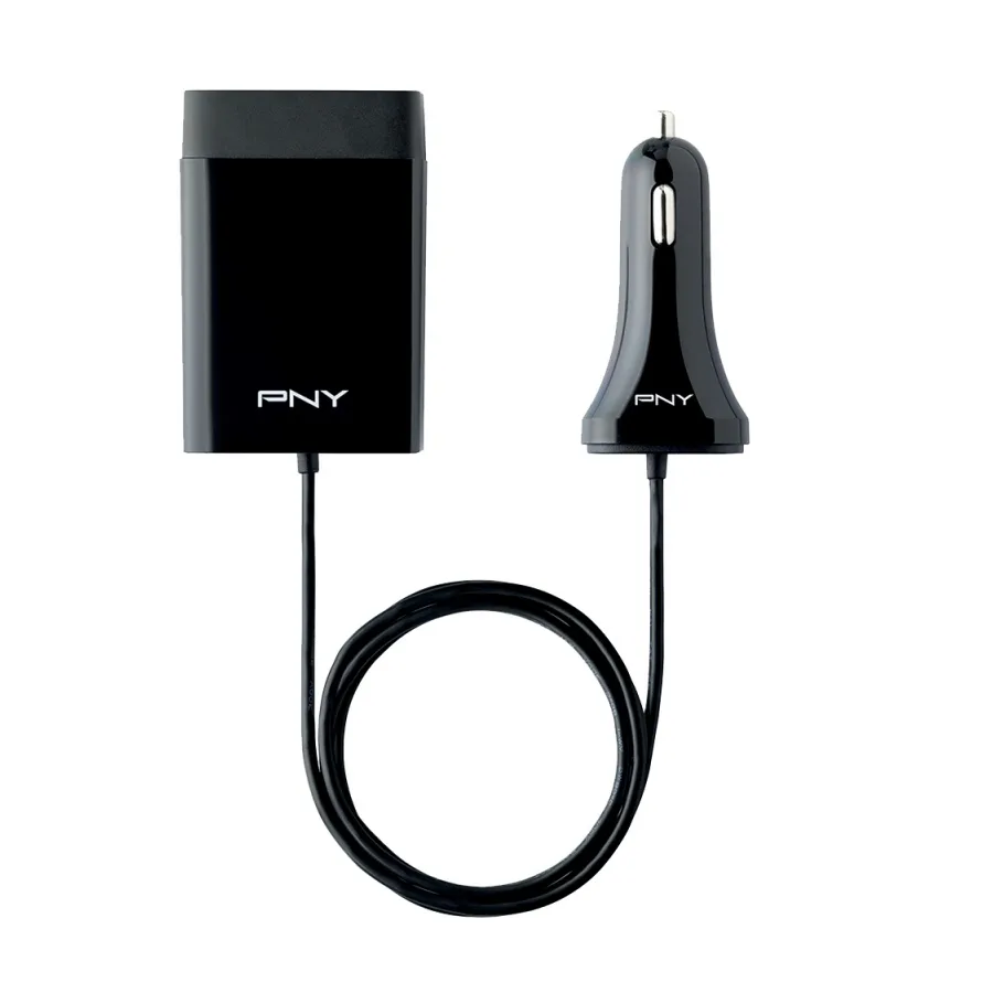 PNY Punjać za mobitel 4-port za auto P-DC-4UF-K01-04-RB