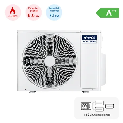 Multi split TOYOTOMI vanjska jedinica 7,1kW, 3 izlaza, 3 x 6,35 (1/4")
