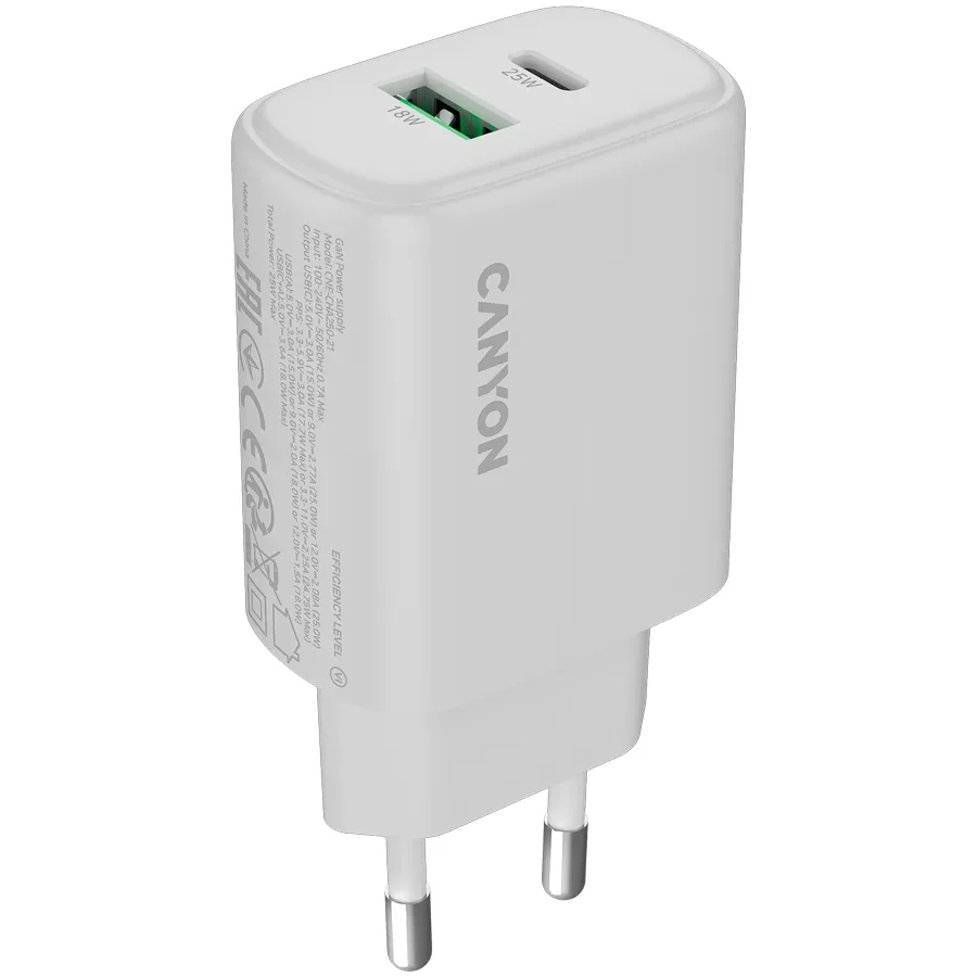 Canyon charger OnCharge 250 25W 1xPD 1xQC EU White