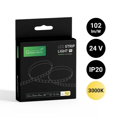 LED traka Green Tech 120 LED, 8 mm, 10 W/m, 3000K, DC 24V, IP20, 5m/kom