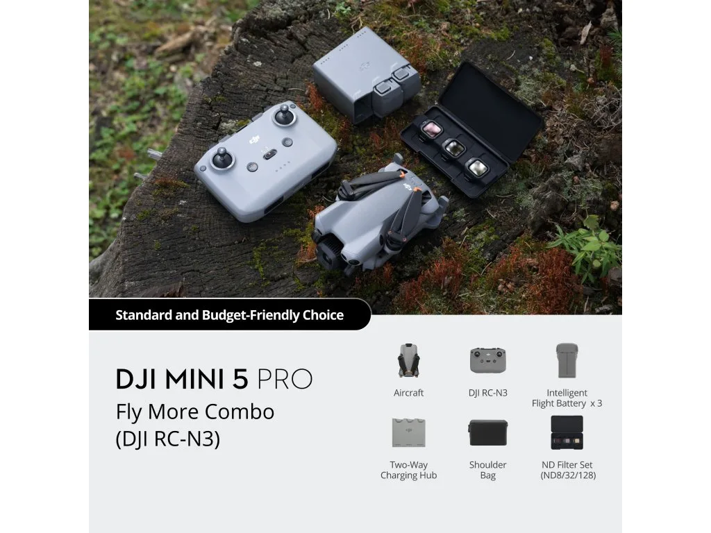 DJI Mini 5 PRO FMC (DJI RC N3)dron, 1-inch senzor, snimak 4k, ActivTrack, do 36min let, Med-Tele mod