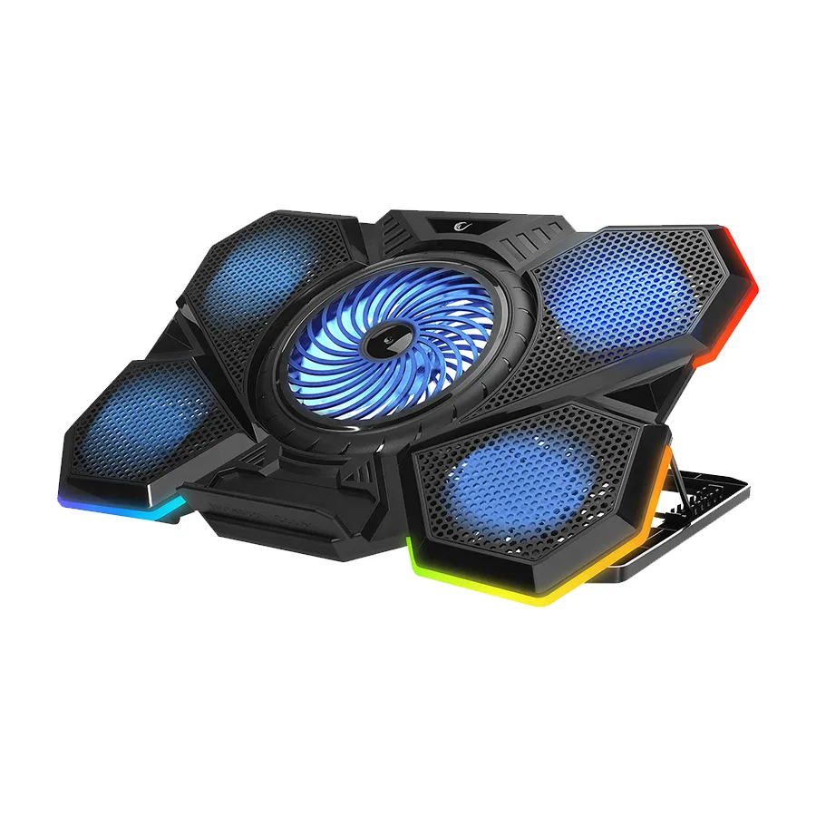 Rampage Postolje za notebook gaming Addison AD-RC13 BELLATRIX BLACK 5 FAN 2 USB RGB LIGHT 15 "-17" Notebook