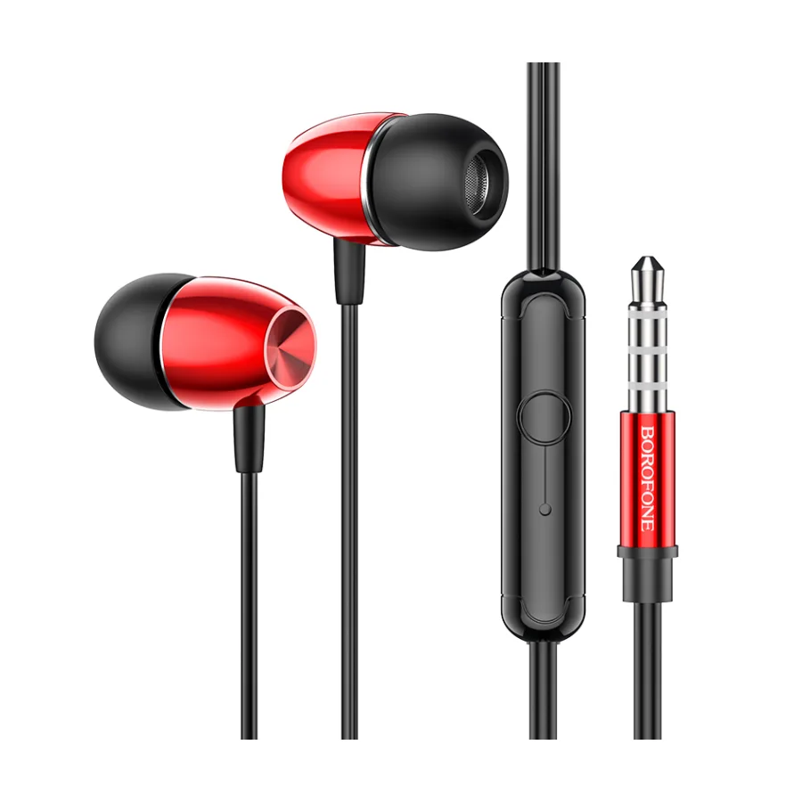 Borofone Slušalice sa mikrofonom 3.5mm BM57 Platinum universal red