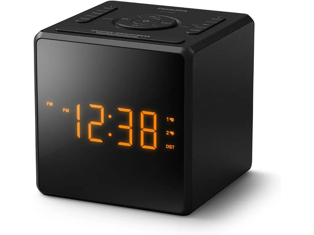 Philips radio sa satom TAR4500Velik, jasan zaslon, 2 alarma, FM digitalno podešavanje, USB-C priključ