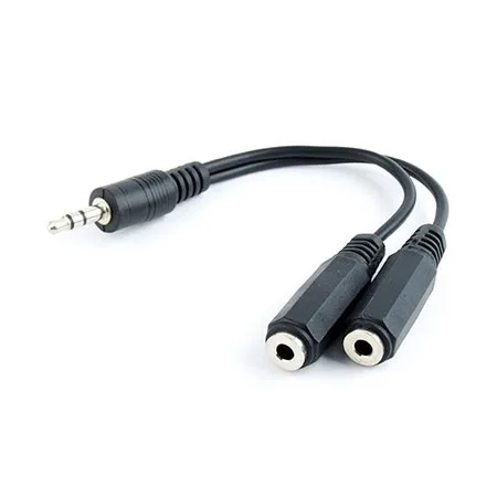 Gembird Audio kabl spliter, 3,5mm stereo to 2x3,5mm stereo, 10cm, CCA-415-0.1M, black