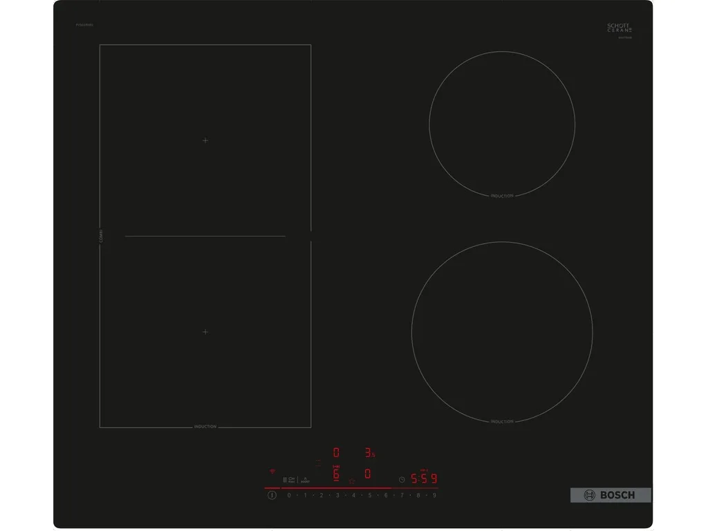 Bosch indukcijska ploča Serie 6|, DirectSelect, CombiZone, SmartHoodAutomatic