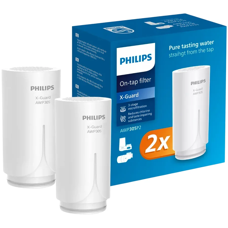 Philips Tap filter cartridge AWP305P2/10 X-Guard, microfiltration, 1,000 l, 2 pcs