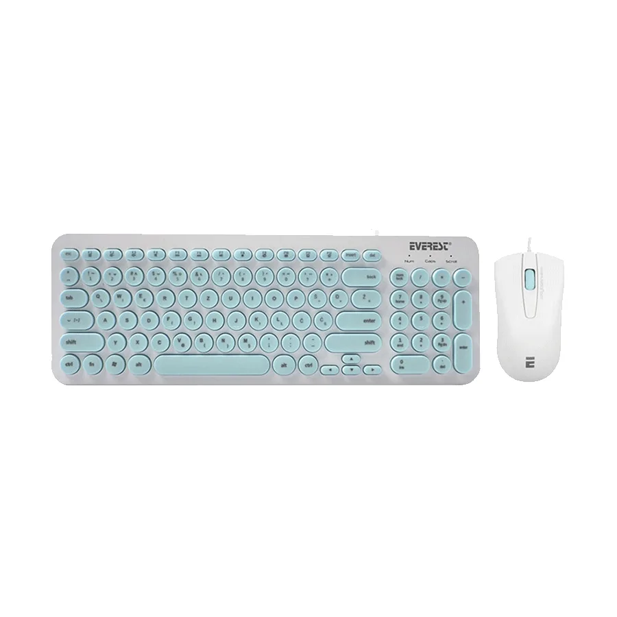 Tastatura + miš Everest KM-01K Turquoise, USB, BiH layout