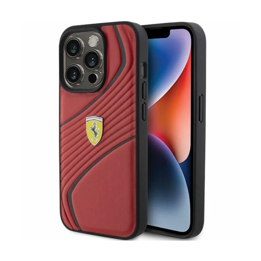 Apple ORIGINALNA FERRARI FUTROLA TWIST METAL LOGO FEHCP15LPTWR DO IPHONE 15 PRO RED