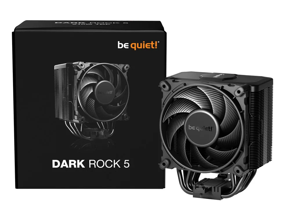 Inter-Tech be quiet! Dark Rock 5 Black CPU Cooler, 120mm, 210w TDP, Height: 161mm