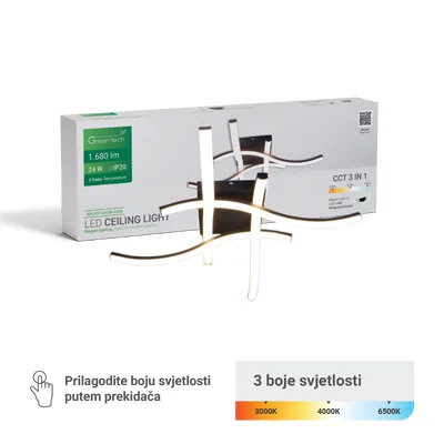 Green TECH Stropna dekorativna svjetiljka 24W, 3CCT