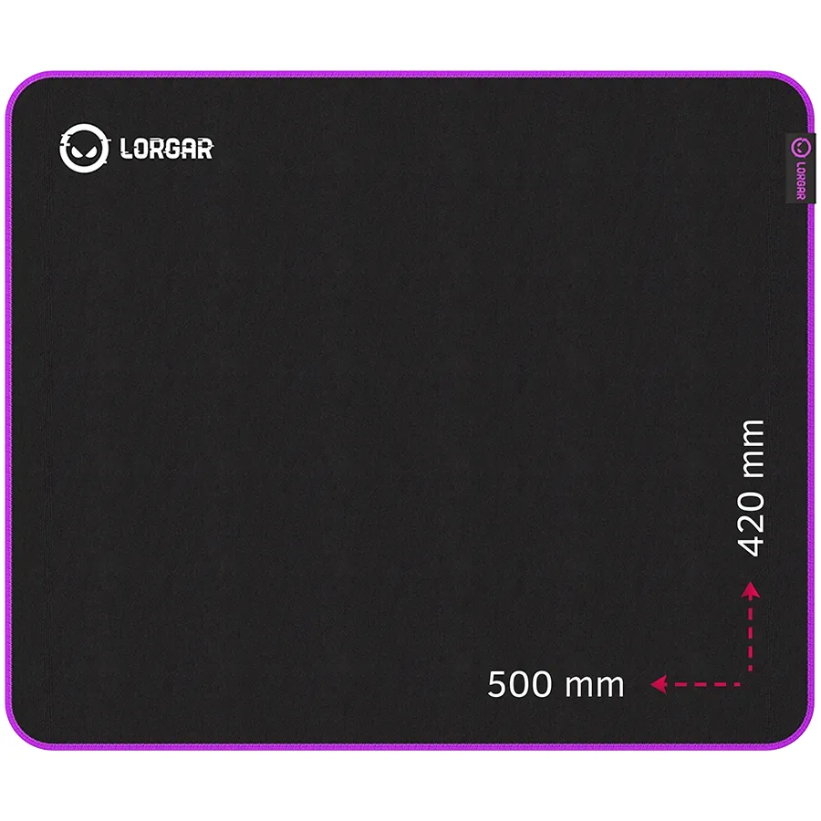 Lorgar Main 315 Gaming mouse pad, High-speed surface, Purple anti-slip rubber base, size: 500mm x 420mm x 3mm