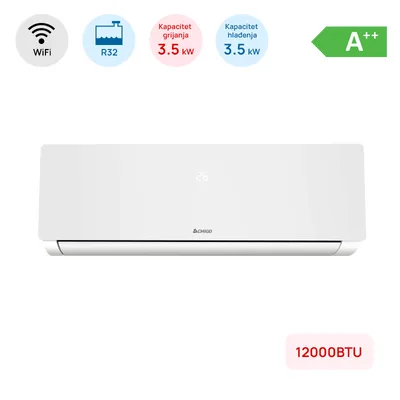 Klima Chigo 12000BTU 3.5 kW, A++, R32, -25°C ~ 50°C, s grijačem, WiFi, bijela