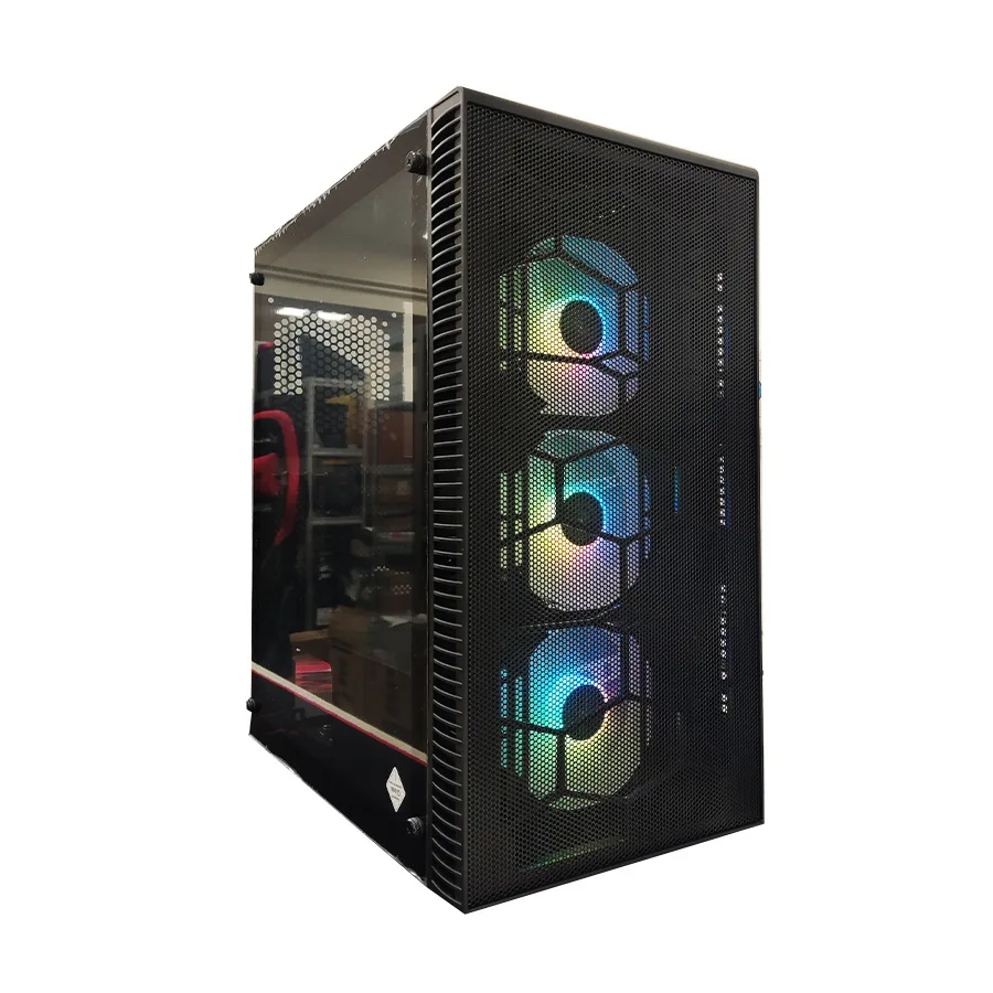 GNC Kucište IG-MAX X3804-A06 GIANT MESH, E-ATX, ventilator RGB 3x 120mm, 3xUSB, audio panel
