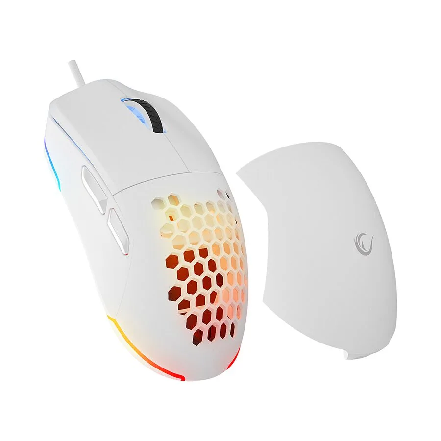 Miš gaming RAMPAGE BLINK White 7 Macro Keys RGB 12800 DPI, 40073