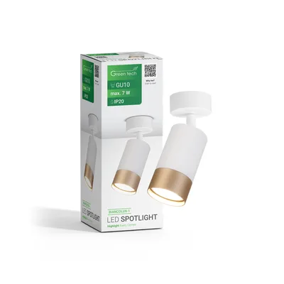 Green TECH LED spot svjetiljka GU10 X 1 kom, bijelo-zlatna boja
