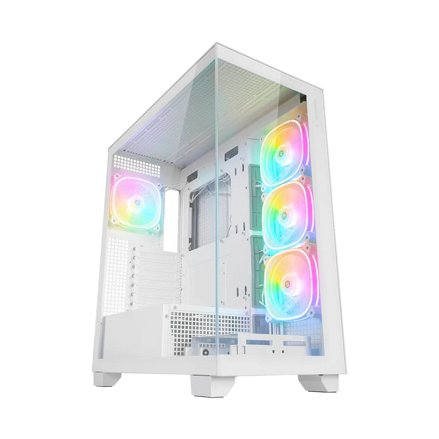 Kućište gaming RAMPAGE HYDRA V1 WHITE Type-C+USB3.0+USB2.0 4*ARGB Fan+Hub E-ATX Exclusive Gaming, 39923