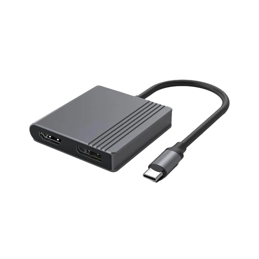 Gembird USB adapter Type-C to HDMI i DiplayPort adapter 4K 60Hz, black, A-CM-HDMIFDPF-01