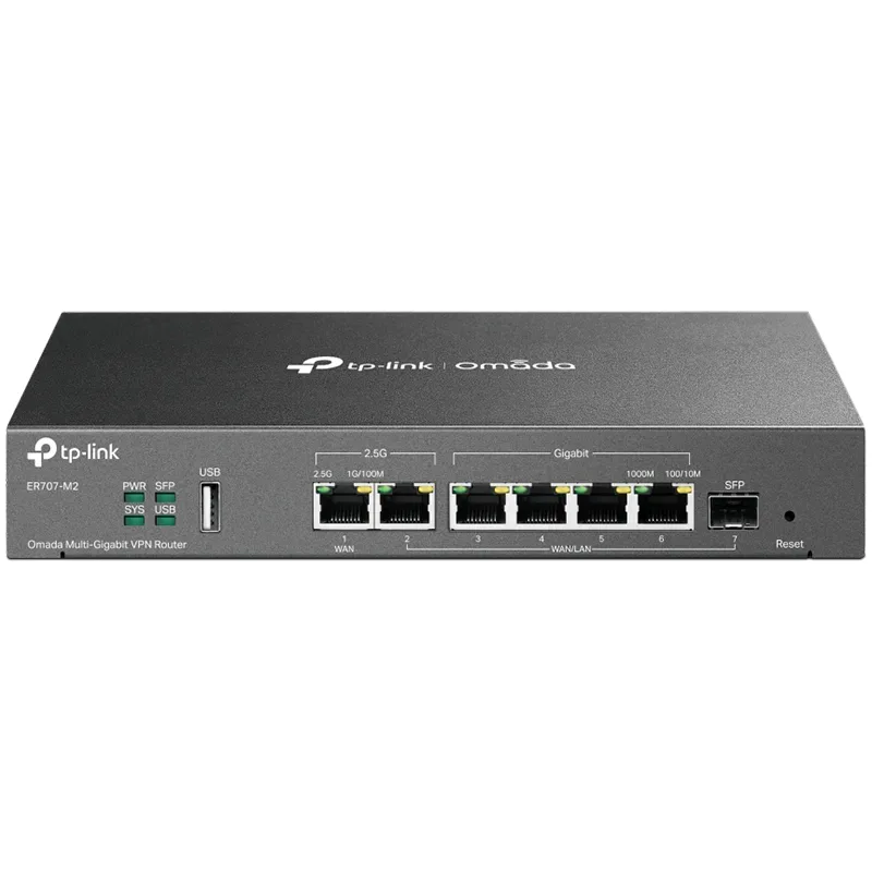 TP-Link ER707-M2 Omada Multi-Gigabit VPN Router, 1× 2.5G RJ45 WAN Port, 1× 2.5G RJ45 WAN/LAN Port