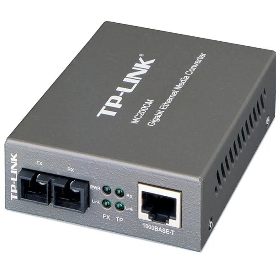 Media Filter TP-Link MC200CM, 1000Mbps RJ45 to 1000Mbps multi-mode SC fiber Converter, Full-duplex, up to 550m