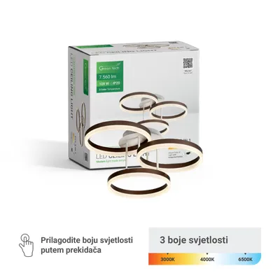 Green TECH Stropna dekorativna svjetiljka 108W, 3CCT