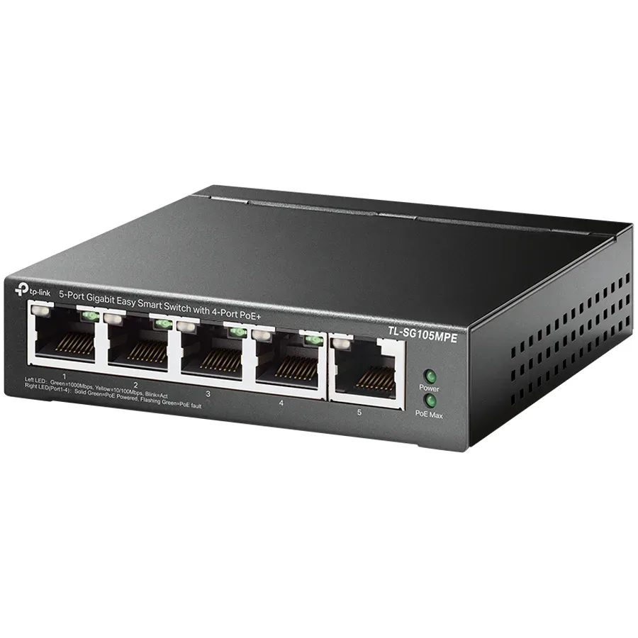 TP-Link 5-Port Gigabit Easy Smart Switch with 4-Port PoE+ 4× Gigabit PoE+ Ports