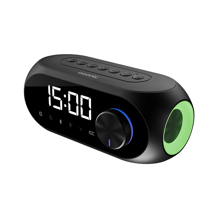 Asonic Digitalni sat sa zvučnikom i alarmom za mobitel bluetooth, AS-W6 1200MAH 5W Black, 40522