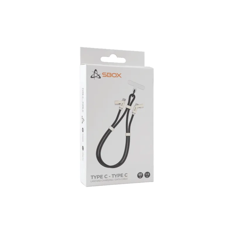 SBOX kabal Type-C-Type-C Lanyard 1.5M - Crni