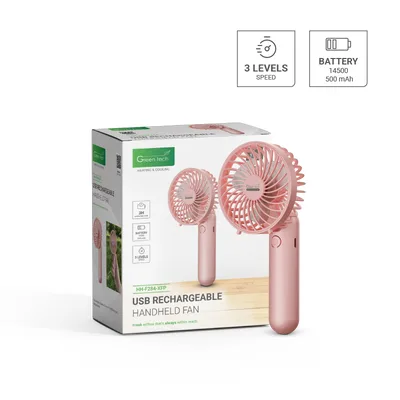 Prijenosni ventilator Green Tech, 1.1W, pink, sa USB punjenjem