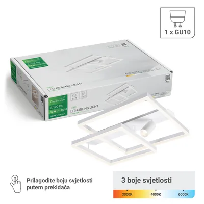 Green TECH Stropna dekorativna svjetiljka 52W, 3CCT + 1 x SPOT GU10