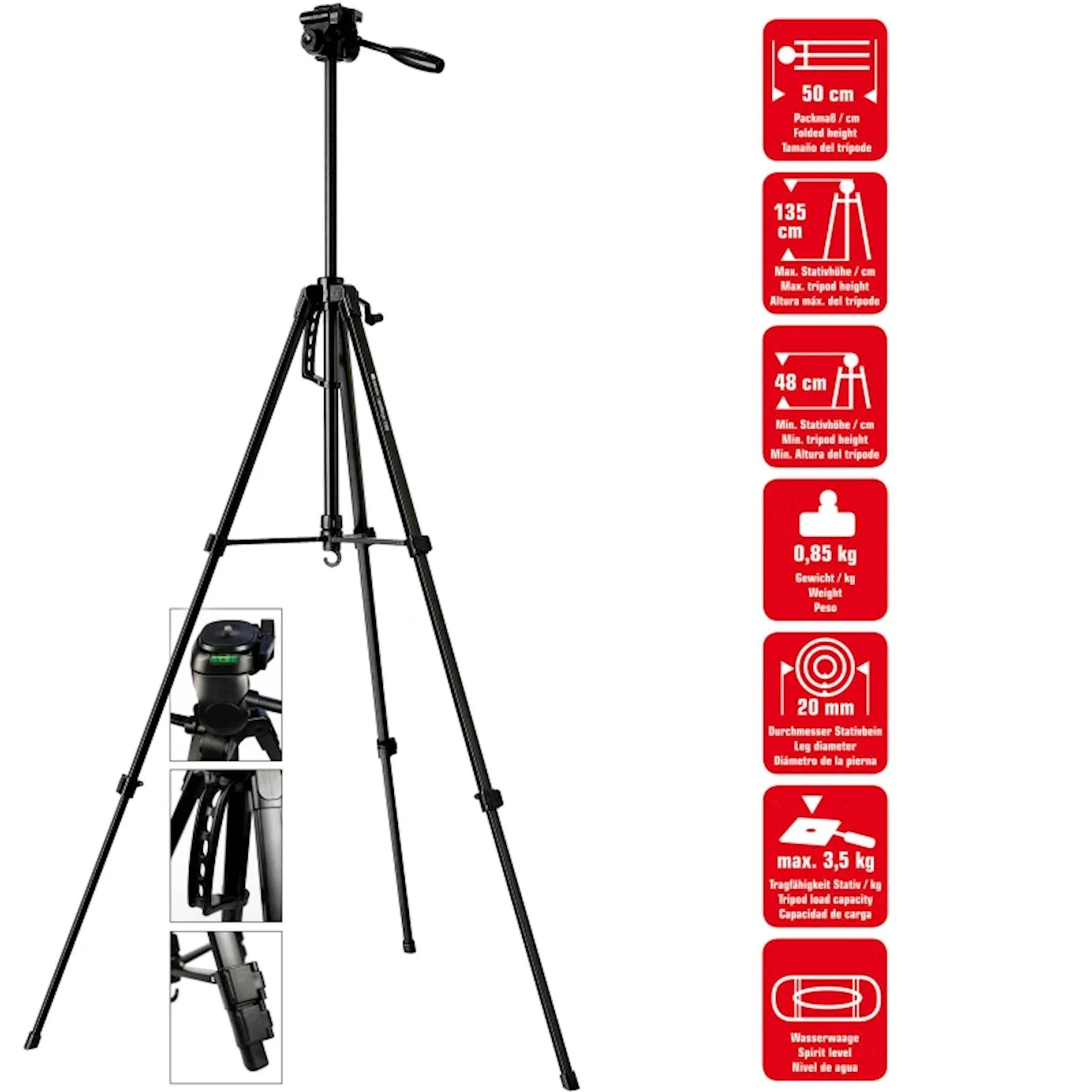Braun Photo Technik Stativ BRAUN LightWeight 130S