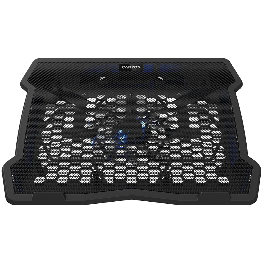 Canyon NS02, Cooling stand single fan with 2x2.0 USB hub, support up to 10”-15.6” laptop, ABS plastic and iron
