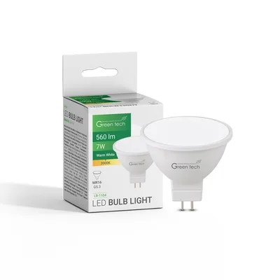 LED žarulja Green Tech 7W, 3000K, MR16, 220-240V, IP20, Sanan chip